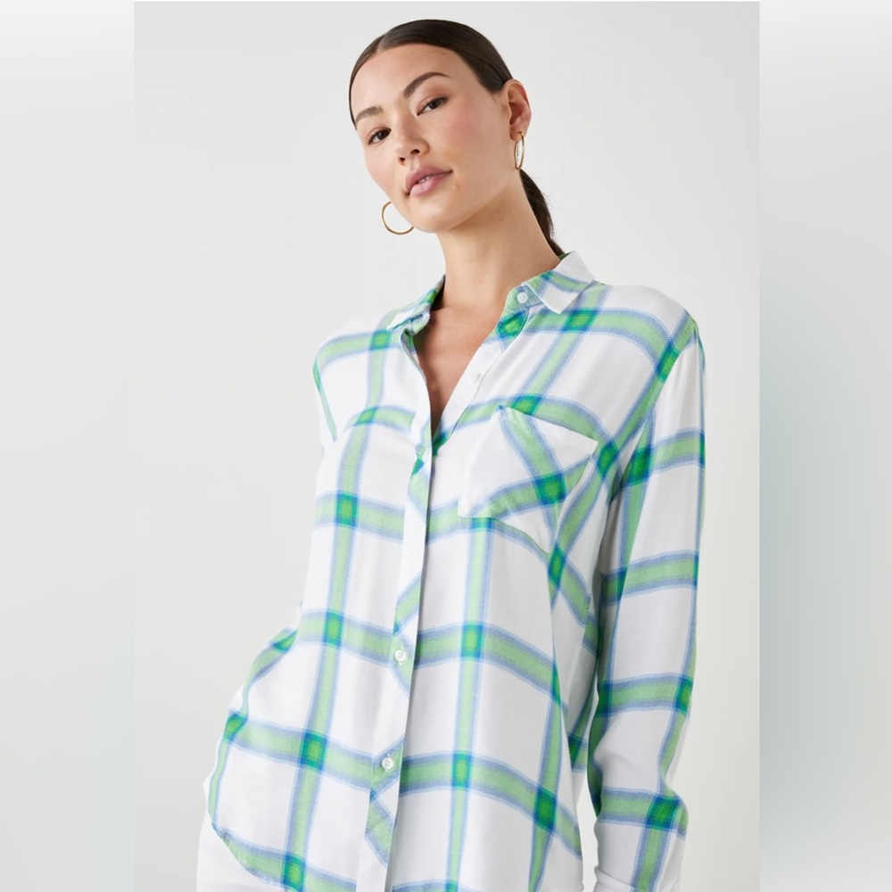 NWT Rails hunter azure lime long sleeve shirt.